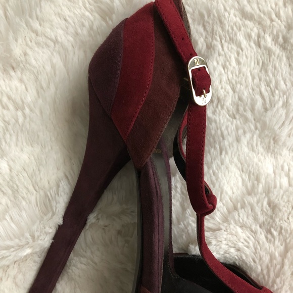 BNIB Gorgeous Burgundy/Wine Suede Fendi Platforms - Picture 8 of 8